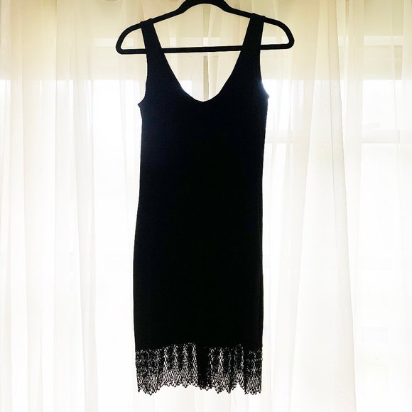 black dress with lace bottom